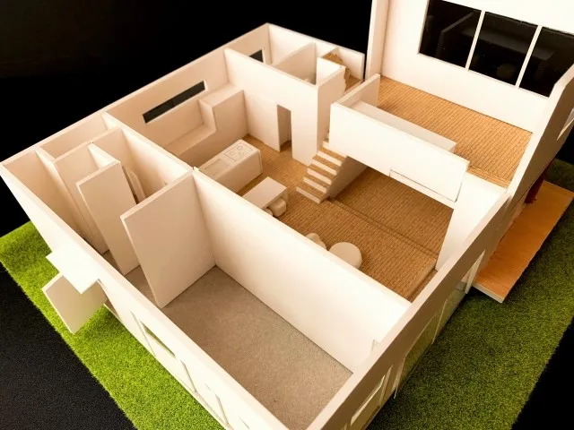 スチレンボードの建築模型